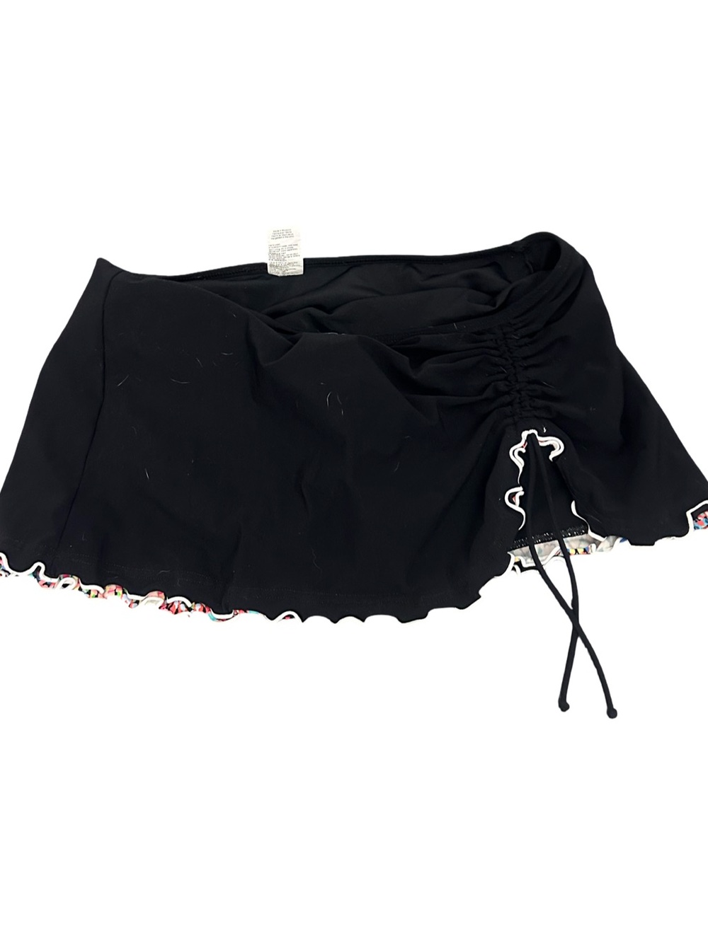 Profile By Gottex Black Ruched Side Drawstring Swim Skort 6